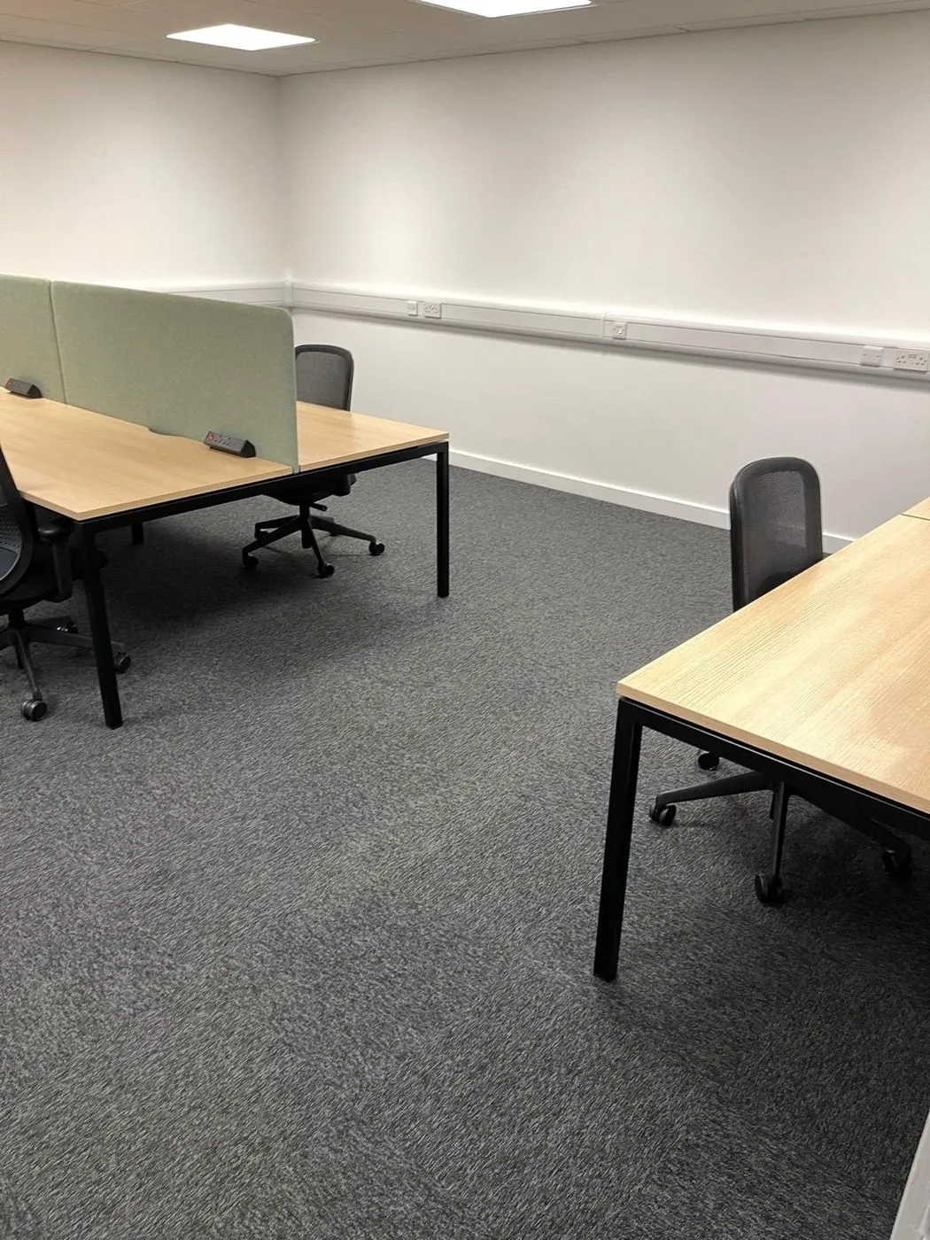 Office workspace cleaned